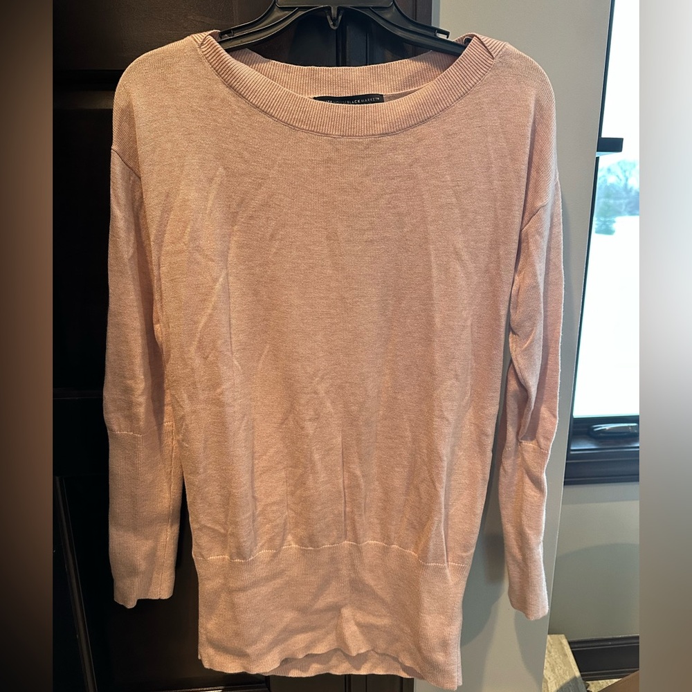 White House Black Market WHBM Pink/Gray Cashmere Blend Sweater Womens Size Small